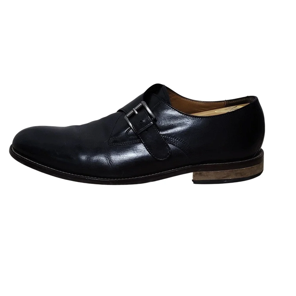 Florsheim 12132 Black Leather Monk Strap Loafers Mens Size 10 Dress Shoes